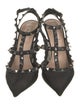 Valentino Rockstud Accents Leather T-Strap Pumps