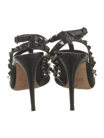 Valentino Rockstud Accents Leather T-Strap Pumps