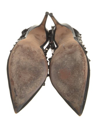 Valentino Rockstud Accents Leather T-Strap Pumps