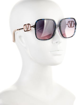 Valentino Rockstud Accents Oversize Sunglasses