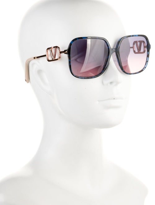 Valentino Rockstud Accents Oversize Sunglasses