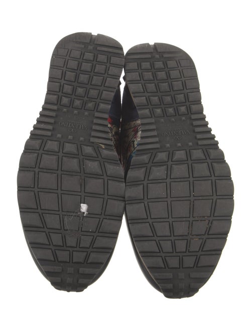 Valentino Rockstud Accents Suede Sneakers