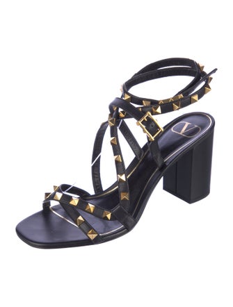 Valentino Rockstud Accents Leather Sandals