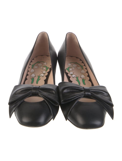 Valentino Leather Bow Accents Pumps