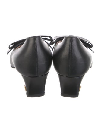 Valentino Leather Bow Accents Pumps