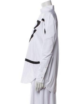 Valentino Graphic Print Long Sleeve Button-Up Top