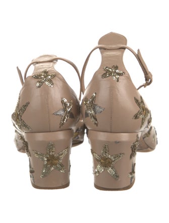 Valentino Leather Sequin Embellishments Pumps