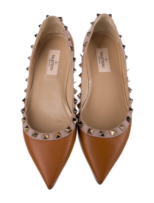 Valentino Rockstud Accents Leather Ballet Flats