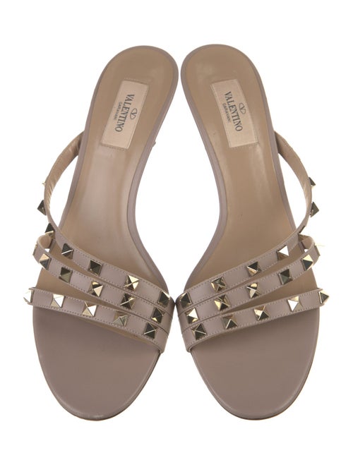 Valentino Rockstud Accents Leather Slides