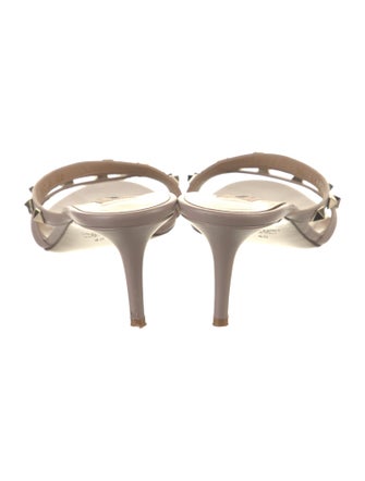 Valentino Rockstud Accents Leather Slides