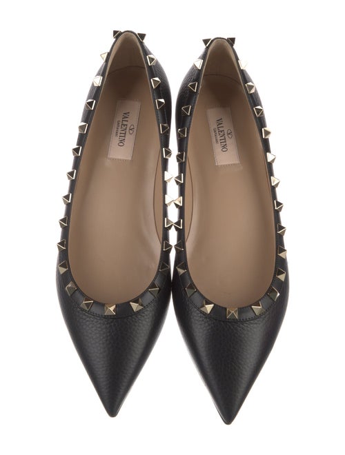 Valentino Rockstud Accents Leather Ballet Flats