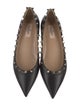Valentino Rockstud Accents Leather Ballet Flats