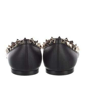 Valentino Rockstud Accents Leather Ballet Flats