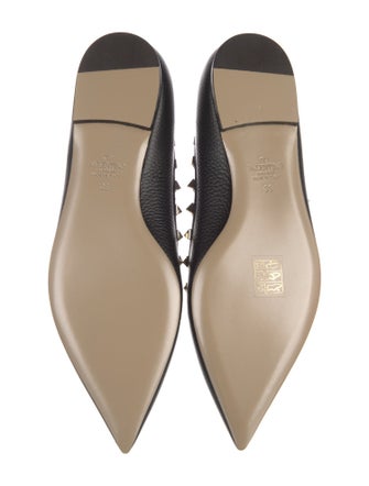 Valentino Rockstud Accents Leather Ballet Flats