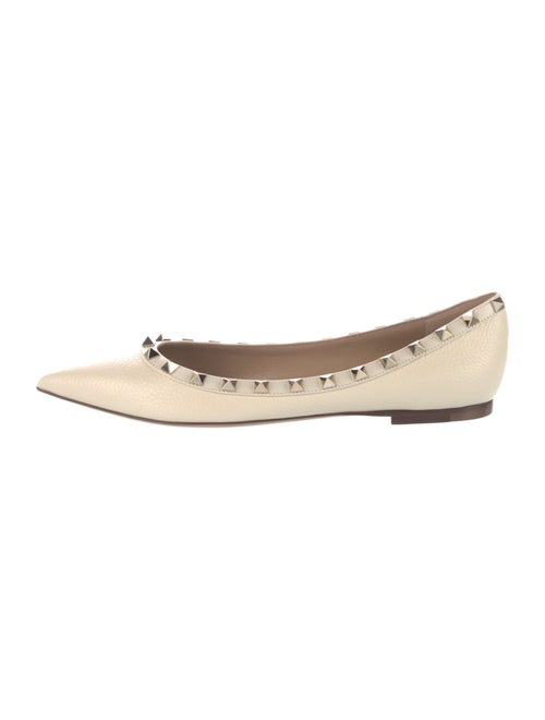 Valentino Rockstud Accents Leather Ballet Flats