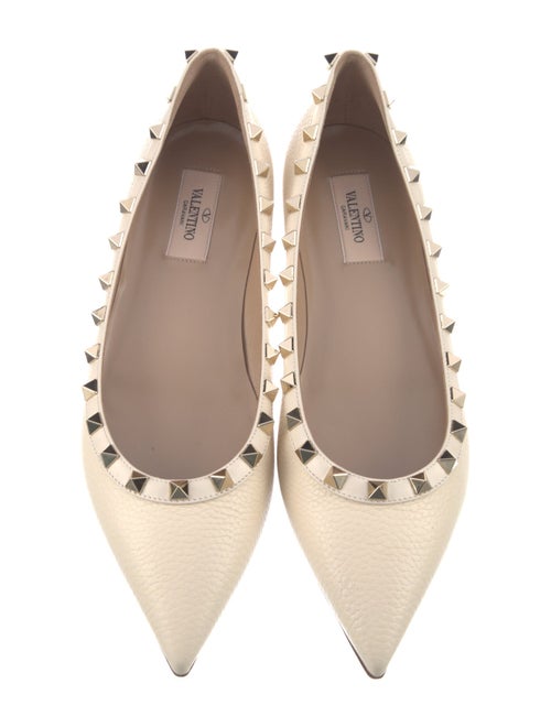 Valentino Rockstud Accents Leather Ballet Flats