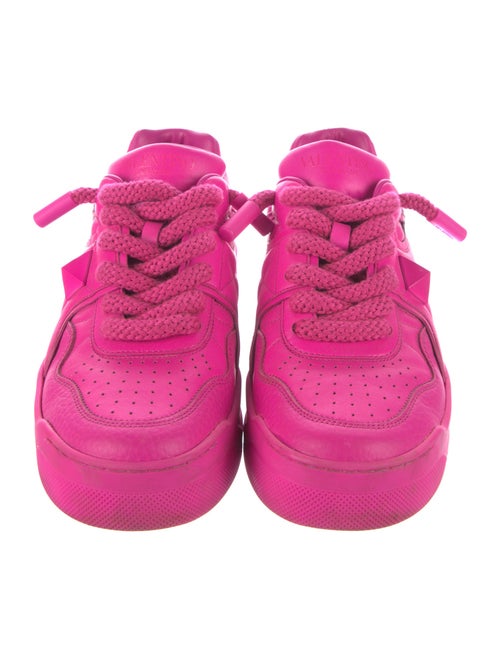 Valentino Rockstud Accents Leather Sneakers