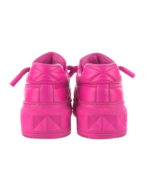 Valentino Rockstud Accents Leather Sneakers