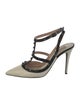 Valentino Rockstud Accents Leather T-Strap Pumps