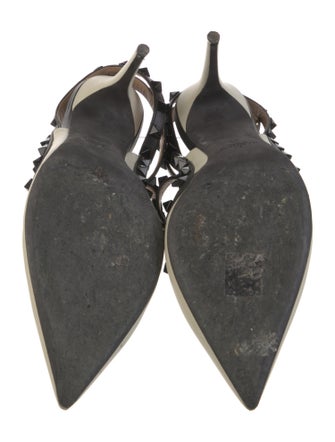 Valentino Rockstud Accents Leather T-Strap Pumps