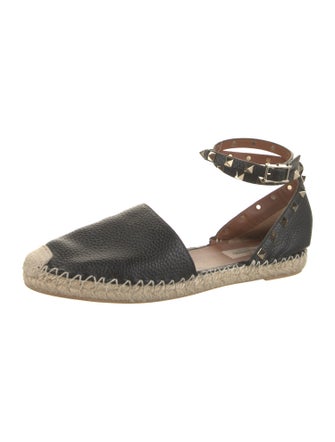 Valentino Rockstud Accents Leather D'Orsay Flats