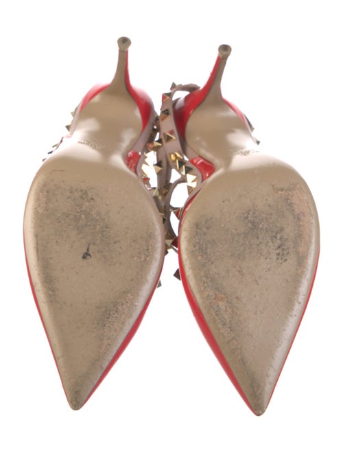 Valentino Rockstud Accents Patent Leather T-Strap Pumps