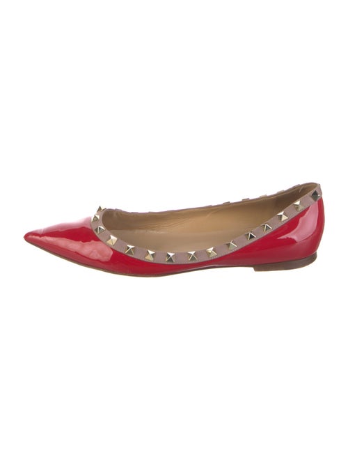 Valentino Rockstud Accents Patent Leather Ballet Flats