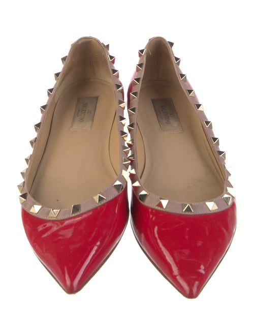 Valentino Rockstud Accents Patent Leather Ballet Flats