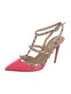Valentino Rockstud Accents Patent Leather T-Strap Pumps