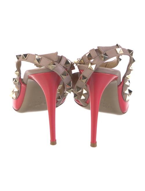 Valentino Rockstud Accents Patent Leather T-Strap Pumps