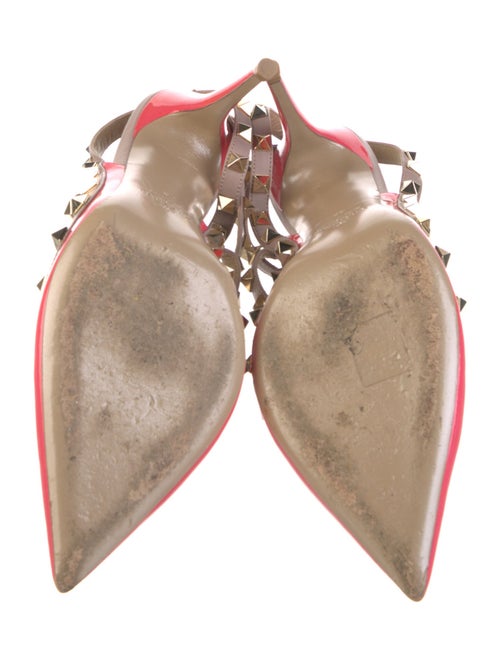 Valentino Rockstud Accents Patent Leather T-Strap Pumps