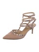 Valentino Rockstud Accents Leather T-Strap Pumps