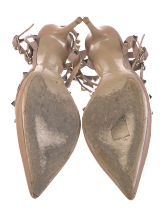 Valentino Rockstud Accents Leather T-Strap Pumps