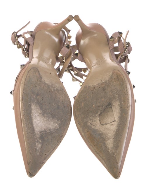 Valentino Rockstud Accents Leather T-Strap Pumps