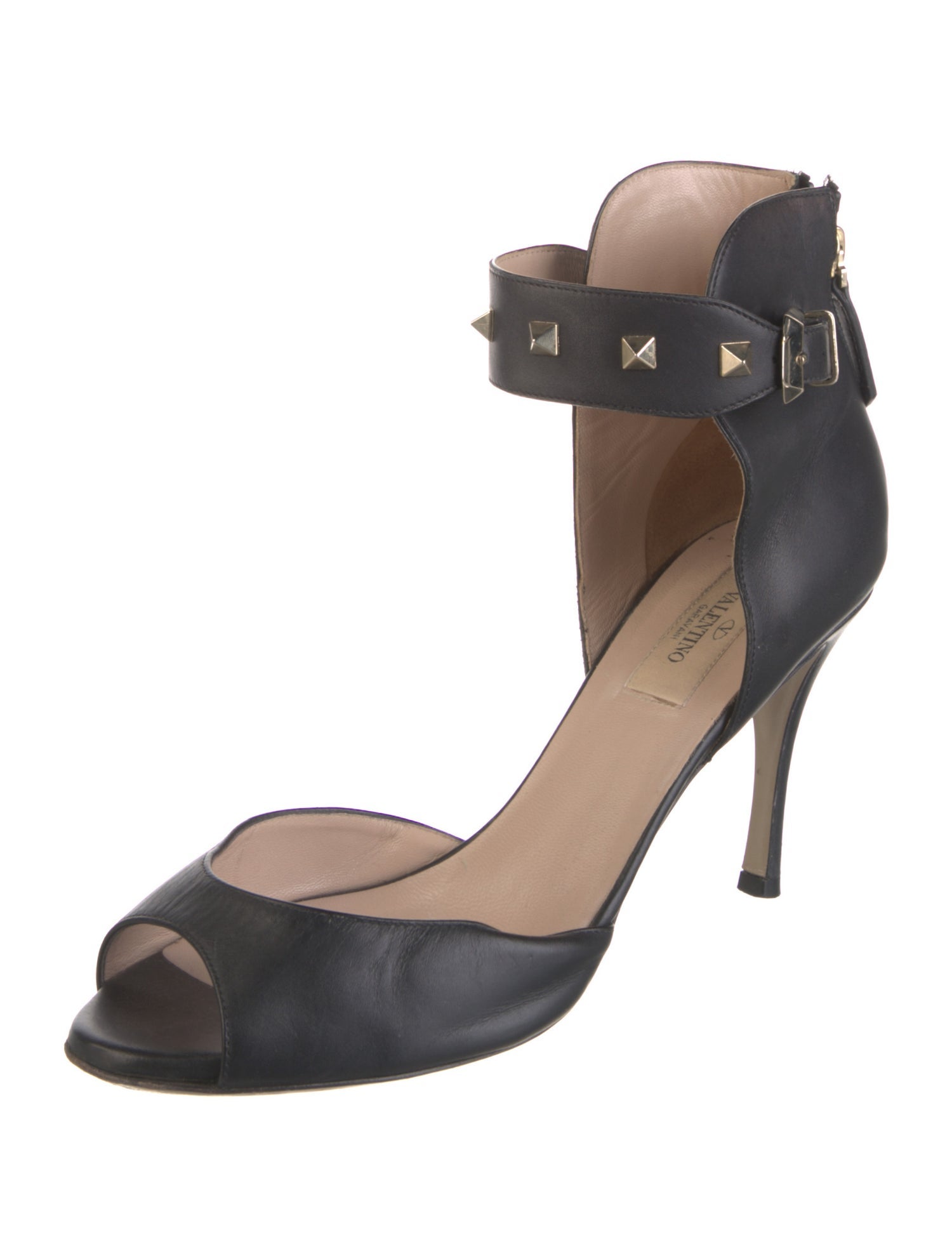 Valentino Rockstud Accents Leather D'Orsay Pumps