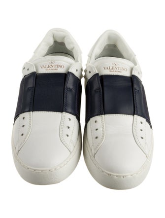 Valentino Rockstud Accents Leather Sneakers