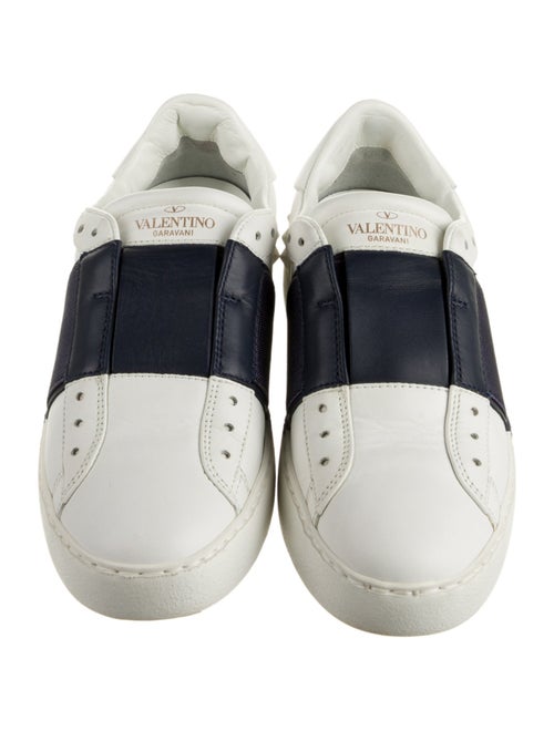 Valentino Rockstud Accents Leather Sneakers