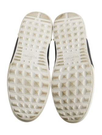 Valentino Rockstud Accents Leather Sneakers
