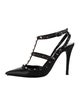 Valentino Rockstud Accents Leather T-Strap Pumps