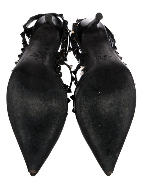Valentino Rockstud Accents Leather T-Strap Pumps