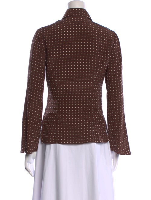 Valentino Silk Polka Dot Print Button-Up Top