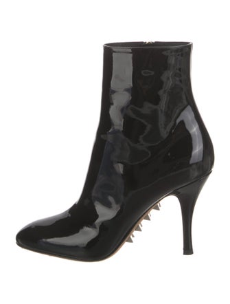 Valentino Rockstud Accents Patent Leather Chelsea Boots