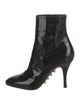 Valentino Rockstud Accents Patent Leather Chelsea Boots