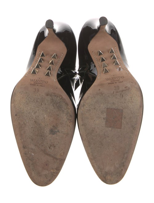 Valentino Rockstud Accents Patent Leather Chelsea Boots