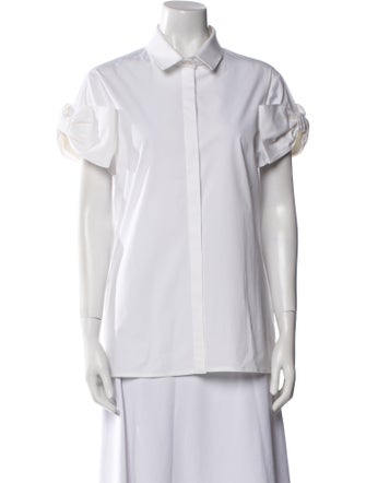 Valentino Short Sleeve Button-Up Top