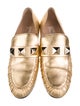 Valentino Rockstud Accents Leather Loafers