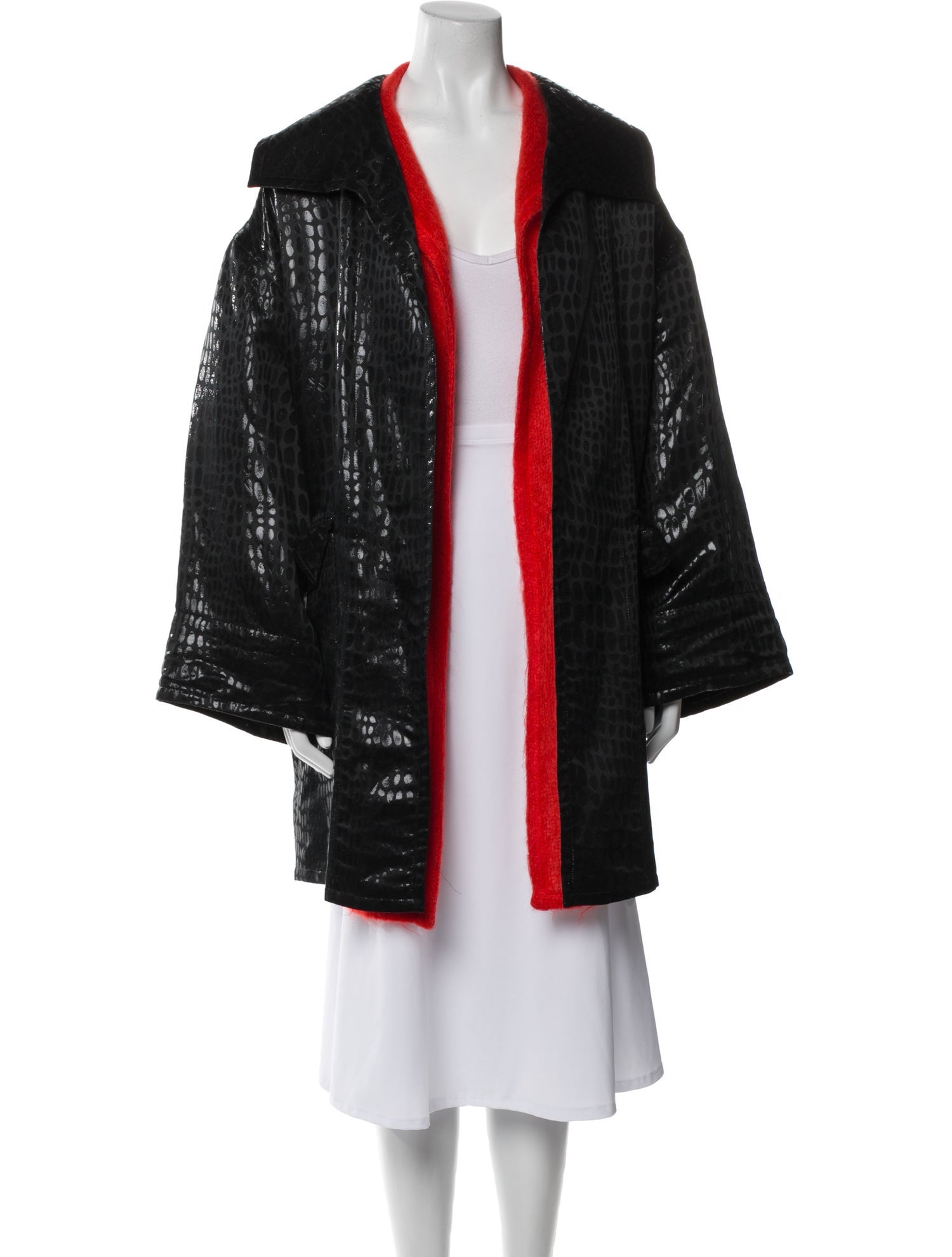 Valentino Mohair Colorblock Pattern Coat