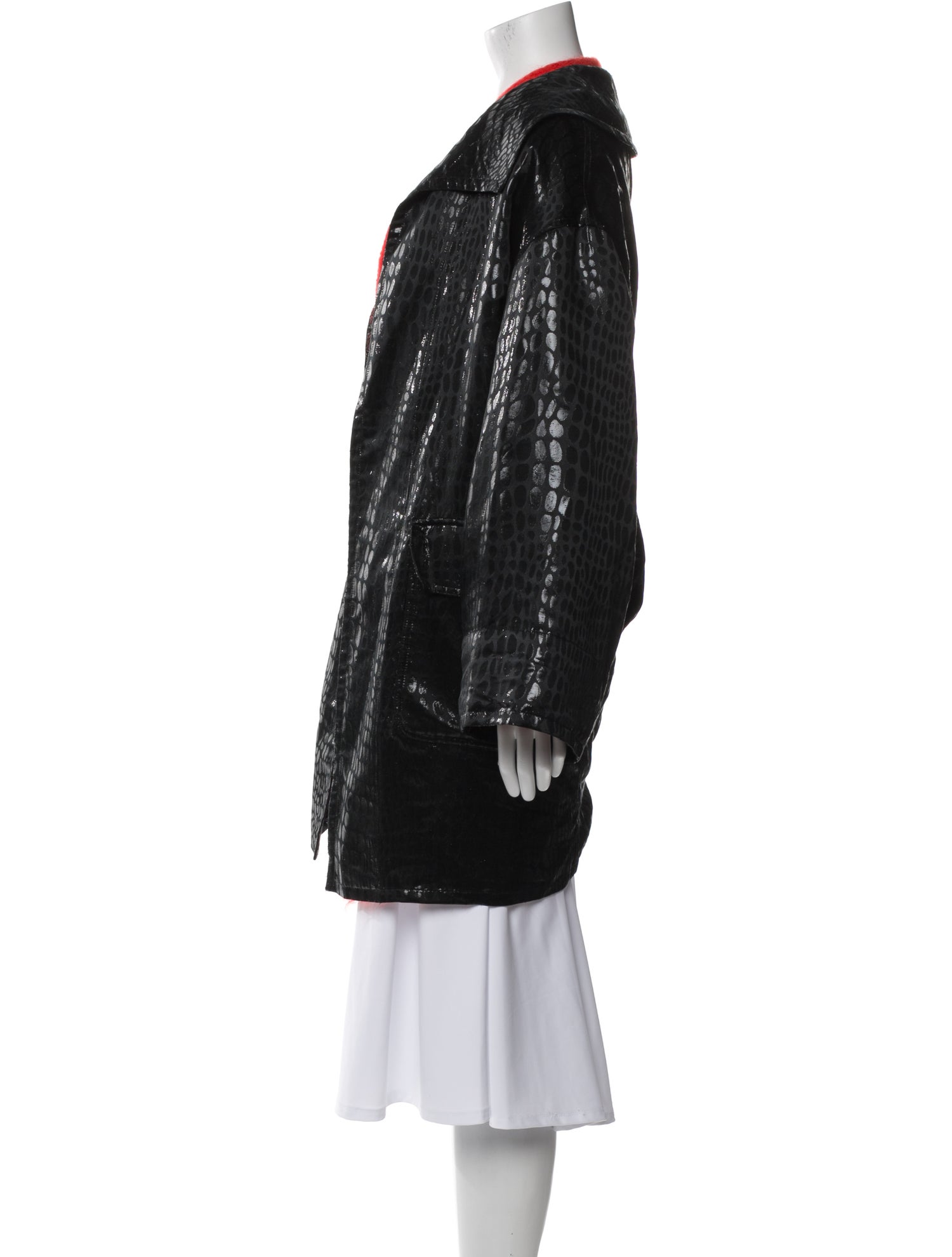 Valentino Mohair Colorblock Pattern Coat