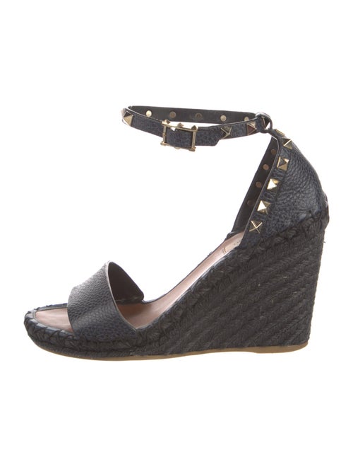 Valentino Rockstud Accents Leather Espadrilles