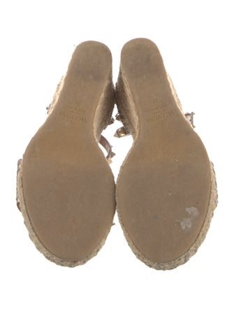 Valentino Rockstud Accents Leather Espadrilles
